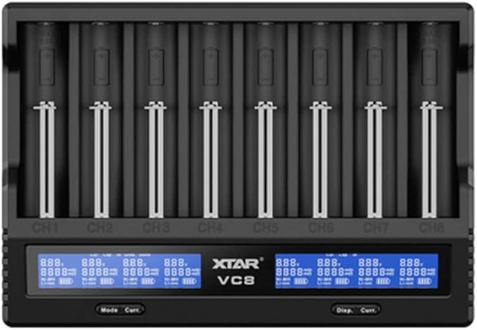 Xtar VC8 Ladegerät für 8x Li-Ion/NiMH Akkus 18650/AA/AAA mit LCD-Display & Reaktivierung – XTAR