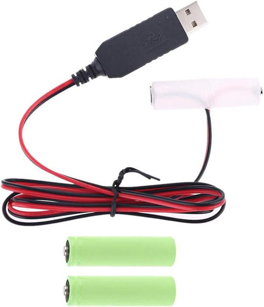 Cenifin USB-Ladegerät für Haushaltsbatterien, ersetzt 1-4 AA-Batterien, 1,5V-6V Ausgang, 100 cm Kabel