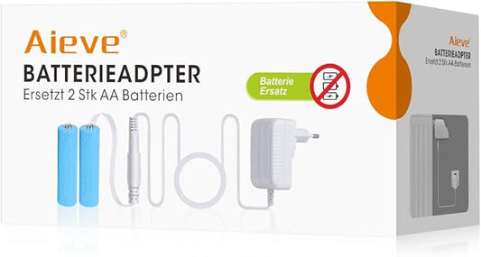 AieveDirect 3V Netzteil Batterieadapter für 2x AA Batterien, kompatibel mit Bosch/Homematic IP/Eve Thermo Smart Home Heizkörperthermostat