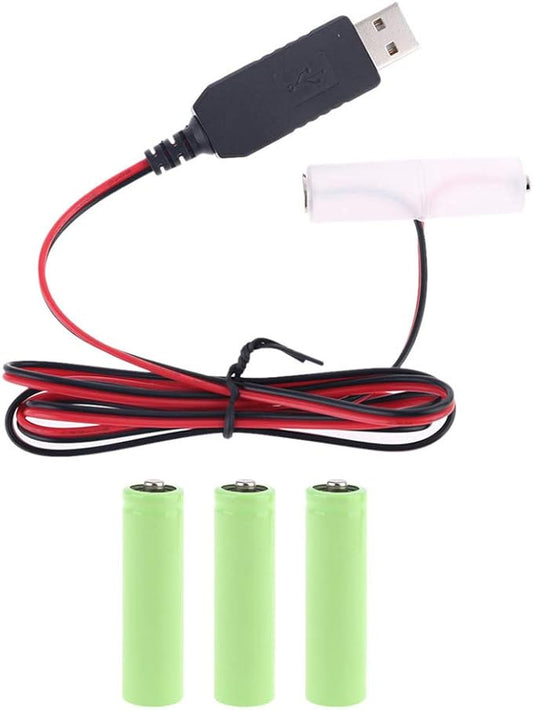 Cenifin USB-Ladegerät für Haushaltsbatterien, ersetzt 1-4 AA-Batterien, 1,5V Ausgang, 100 cm Kabel