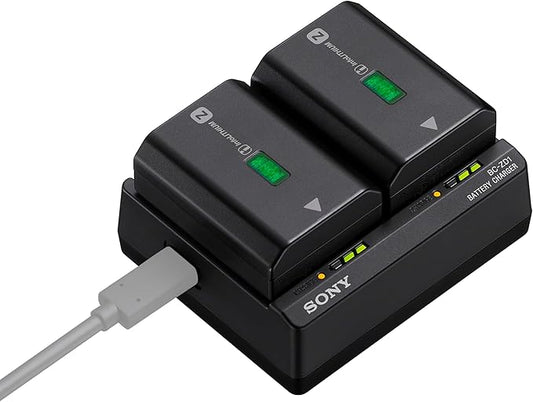 Sony BC-ZD1 Akkuladegerät für 2 NP-FZ100 Akkus mit USB PD Schnellladung & LED-Ladestatus
