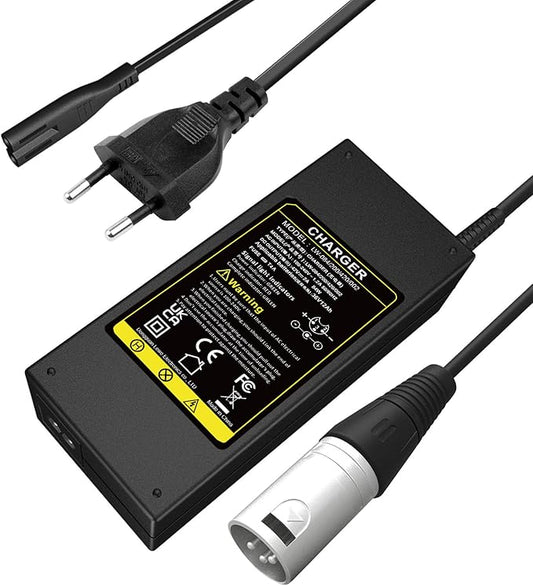 N/A Labtec 42V 2A Ladegerät für 36V Akku mit 3-Pin-XLR-Stecker – E-Bike, Elektroroller, Rollstuhl – Ersatz für HP1202L3