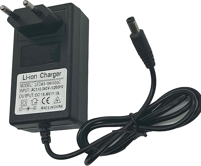 Lelukee USTF-ENBJ Universal Ladegerät 16,8V 1A für Lithium-Ionen-Akkus, AC 100-240V mit 5,5 mm Stecker und 1M Kabel