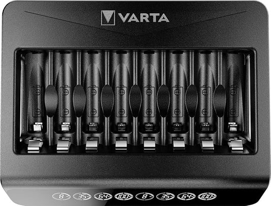Varta LCD Multi Charger+ 57681101401 Ladegerät für 8 AA/AAA Akkus mit Einzelschachtladung & LCD-Display