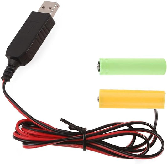 TTTLLNN USB 5V2A auf 3V Batterie-Eliminator für 2x1,5V LR6 AA Fernbedienung Spielzeug Taschenrechner