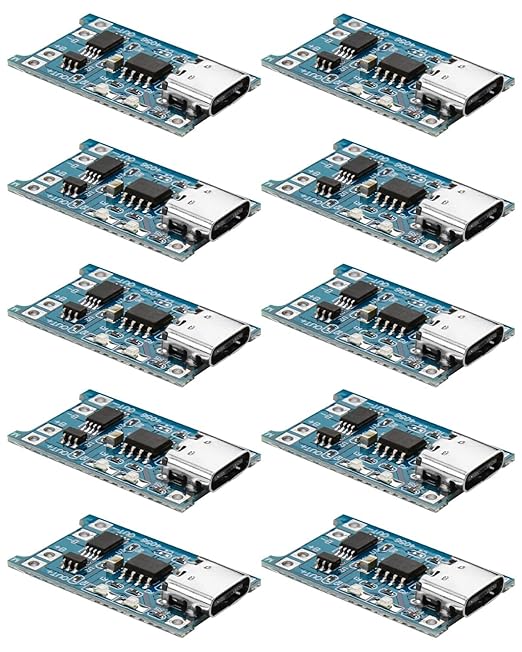 Dozylive TC4056 USB-C Li-ion Lademodul 5V 1A mit Schutzfunktion für LiPo & Li-ion Akkus, 10 Stück